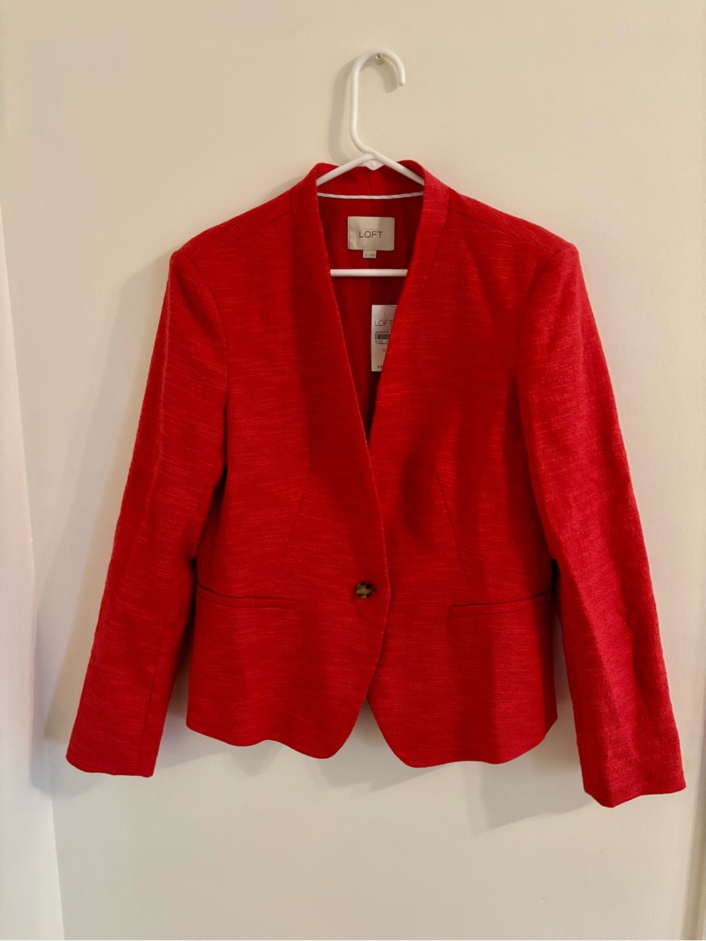 LOFT Red Textured Blazer - 12 - NWT